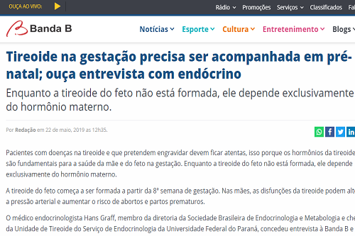 Entrevista à Rádio Banda B sobre a Semana Internacional da Tireoide