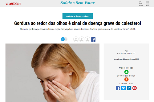 Sinais nas pálpebras, como placas de gordura, são indicativos de uma doença grave.